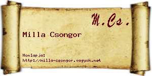 Milla Csongor névjegykártya