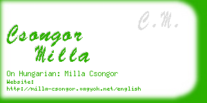 csongor milla business card